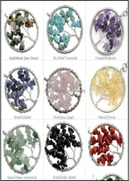 Anhänger Halsketten Natursteinkänen runde Form Edelsteinschmuckschalte Halbkostbare Kristallschlüsselkettenanhäntel N DH24967947342873