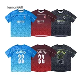 Camisetas masculinas TRAPSTAR MESH Jersey de futebol azul preto Red Homem Sportswear T-shirt Designer Fashion Clothing 55555