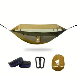 Nylon Hammock Outdoor Swing Tent Outdoor Furniture Survival Camping Equipment Waterproof Dålig Anti Mosquito Hanging Hammock 240430