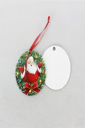 Sublimation Christmas Anhänger Feste Party Holzwärmeübertragung MDF -Ornamente Dekorationen für DIY -Liebhaber A039104752