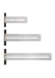 200300400mm Stainless Steel Precision Marking T Ruler Hole Positioning Measuring Ruler Woodworking Scriber Scribing Tool2877289