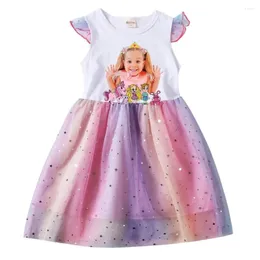 الفتاة الفتاة كرتون ديانا عيد ميلاد Kleid Baby Girls Short Sediced Kids Kids Bridge Drity Wdding Party Princess Vestidos