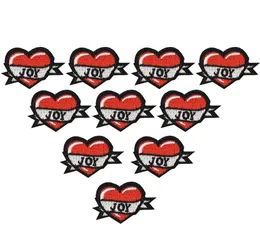 1PCS JOY heart shape embroidery patches for clothing iron patch for clothes applique sewing accessories stickers on clothes iron o7092378