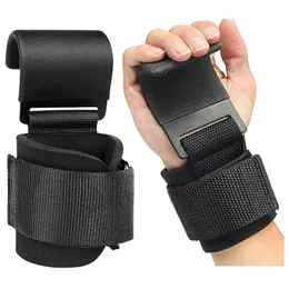 Weight Lifting Hook Grips With Wrist Wraps HandBar Strap Gym Fitness PullUps Power Gloves 240423