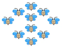 1PCS blue wings bee embroidery patches for clothing iron patch for clothes applique sewing accessories stickers on clothes iron on7771239