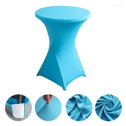 Table Cloth Solid Color Polyester Round Banquet Stretch Cover High-end El Wedding Decoration Cocktail Bar