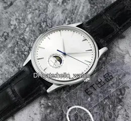 Высококачественный мастер Ультра -тонкая лунная фаза Q1368420 CAL925 Белый циферблат Автоматические мужские часы для сапфировой стеклянной складной пряжки watc5204233