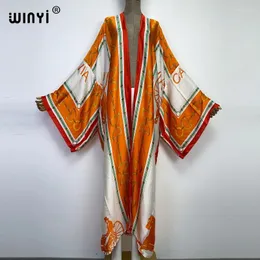 Europa w stylu narodowym druk plaży Bohemian długi kardigan ukryty ścieg zwyczajny boho luźne wakacyjne imprezę kimono płaszcz Kimono