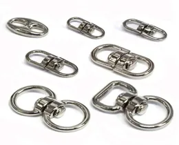 100pcllot srebrny metalowy hak obrotowy łańcuchy kluczy Blueczki złącza do smyczy Paracord torebka torebka Partie 3032382