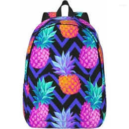 Borse di stoccaggio casual leggero colorato per ananas con zaino per laptop uomini da viaggio da donna sacca da viaggio in tela da esterno