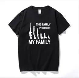 Diese Familie schützt meine Familienpistolen lustige T -Shirt -Männer Kurzärmel bedruckte Baumwoll -Cartoon Tshirt Tops 2206249861031