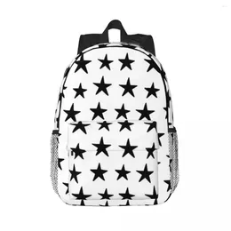 Backpack Star Pattern Black on White Zackpacks Teenager Bookbag Fashion Children Bags Travel Spall Bagne Gruppo grande capacità