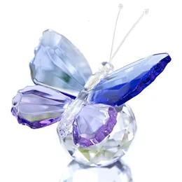 H D Crystal Cut Butterfly تمثال زجاجي الزجاج الزجاجي الزخرفة القابلة للتحصيل لمطاولة Office Home Bedroom Favors 240426