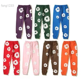 2024 Early Spring New d T-line Kapok Pattern Printed Casual Plush Pants for Both Men and Women in the Same Batch