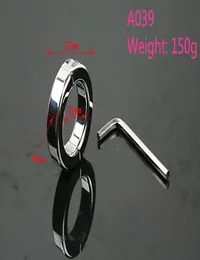 A039 High Qualitiy Edelstahl -Skrotalladebärker Ring Der Hahn Penis JJ Ring Testicular Bondage Device 150G Erwachsener produzieren 8583376