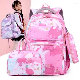 Plecak drukuje zestaw szkolny z zestawami na lunch 3PCS Waterproof Bookbag dla nastolatków Girls School Bag Student Book Bag