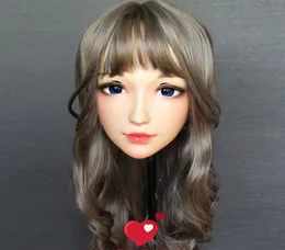 Partymasken Ching02Female süßes Mädchen Harz halb Head Kigurumi BJD Mask Cosplay japanische Anime -Rolle Lolita Crossdress Doll8890117