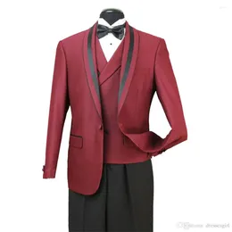 Men's Suits TPSAADE Slim Fit One Button Groom Tuxedo Mens 3 Pieces Jacket Vest Pants Tuxedos Men Custom Made Groomsmen