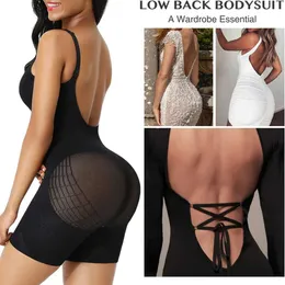 Macacões femininos Rompers Fajas Colombiana lombar de região lombar shapewear Shapewear Buttlifter Shaper Shaper Bainha de Slimming sem costas Mulheres corset de barriga plana Y240504