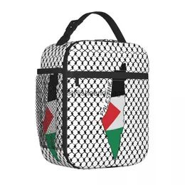 Totes Palestinian flag Hata insulated lunch bag cooler container Kefiye handbag food storage academy H240504