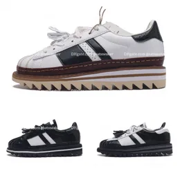 2024 Casual Shoes Clot X Original Superstar Edison Chen Low geschnittene Hochqualitätsschuhe weiße Kristall Sandschuhe für Männer weiß schwarzer Skateschuh Frauen Sneaker