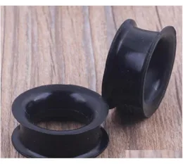 Mix 425mm Silicone Double Flare Silicone Flesh Tunnel Ear Plug 96 st Black Color Body Jewelry EVDQ24729393