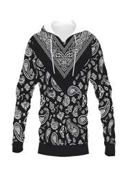 Autumnwinter Novo 3D Bandana Paisley Print Hoodie Europeu e Americano Men039s Capuz de pulôver solto 0019578857