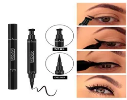 Dual End Black Liquid Eyeliner Pencil Pro vattentät långvarig smink Eye Liner Pen Cat Line Eye Makeup Stencils5989415
