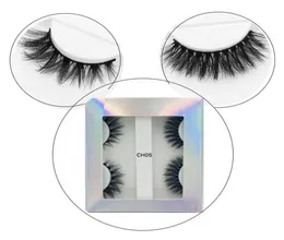 2Pairsset 3d Mink Sylehash Cílios falsos naturais Ferramenta de maquiagem Faux Eyelashes Extension Faux Faux Lashes