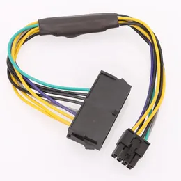 HP Elite 8100 8200 8300 800G1 Anakart Güç Kaynağı PSU Dönüştürücü Kablosu 18WG 30cm için 24pin ila 2 portlu 6pin adaptör kablosu