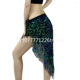 Stage Wear Belly Dance Pract Abbigliamento Canna a vita Hip Scarf Wrap Gonna con paillettes Simi Simi Heavy Industry Inspiring Costume