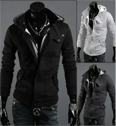 Ny mode Men039S Casual Hooded Cardigan Jacket Coat Man Ytterkläder Kläder 212 Black Dark Grey Light Gray3929200