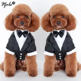 Dog Apparel Party Smoking Tuxedo Tire Bow Charming Wedding Puppy Costume Botões de roupas de gato Pet Black Dress S/M/L/XL/XXL