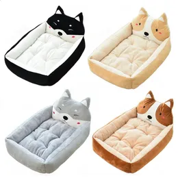 Överdimensionerad mjuk tecknad chai hundformad hund säng vinter varm katt sovmatta plysch dyna valp kattunge soffa husdjur leveranser 240425