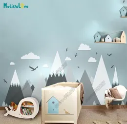 Quarto decalque decalque decoração de tema enorme mountain nuvem berçário infantil adesivo de parede removível JW373 201106288k6763927