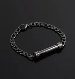 Stainless Steel Shiny Rhinestone Tube Cremation Jewelry Holder Bracelet Bangles Women Man Bangle5960085