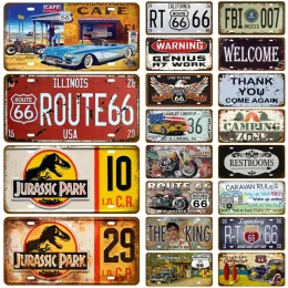 Vintage Road Guide Route 66 Metal Sign Målning Plack Poster WiFi toile leende välkommen tinplatta platta butik väggdekor toalett tennskylt hantverk hem dekor 6x12 tum