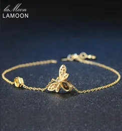 LAMOON Cute Bee 925 Sterling Silver Bracelet Woman love Citrine Gemstones Jewelry 14K Gold Plated Designer Jewellery LMHI002 CX2001497914