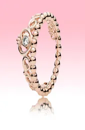Hochwertiger Roségold -Hochzeitsring Netter Prinzessin Tiara Crown Ring für P 925 Silber CZ Diamond Geschenkringe mit Originalbox7635466