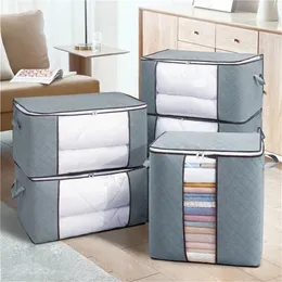 Caixa de caixa de armazenamento de roupas compactas dobráveis ​​Caixa de caixa de colchas cobertores Pillows Roupas de triagem de armazenamento Bolsa de organizador de armazenamento