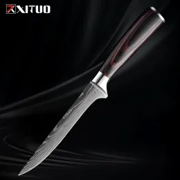 XITUO 6 Inch Japanese Boning Knife High Carbon Stainless Steel Stylish Laser Pattern Chef Knife for Deboning Fish and Meat