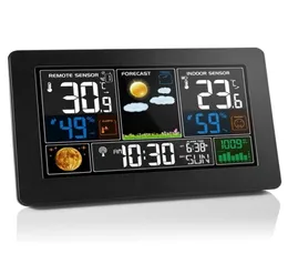 Fanju Weather Station Digital Alarm Clock Inomhus Utomhus Thermometer Hygometer Barometer USB Charger Wireless Sensor 2201223748993