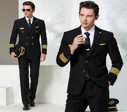 MEN039S SUSuit Aviazione di alto livello Aviazione Slimfit Captain Uniforms Male Air Junior Pilot Suits9734696