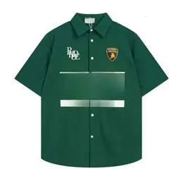 Rhude Mens T Shirt Tasarımcı T Shirt Klasik Rhude Shirt Yaz Ağır Kumaş Çift Moda Polos Gömlek Erkekler Yeni Stil Yüksek Kaliteli Polo Gömlek Us Boyut 4019