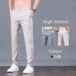 Męskie spodnie Business High Elastic for Men Spring Summer Elastyczność talia