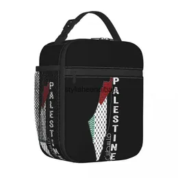 Totes Palestinian Map Keffiyeh Thobe Isolated Lunch Bag Cooler Food Container Arab Handbag Box Storage H240504