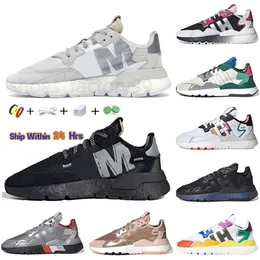 2022 Fashion Nite Jogger Runnng Sports Scarpe per uomo femminile aggiunge NMD Pride Core Black II Collegiate Green Green Silver Metallic Blue Blue 3M Tennis Sneaker