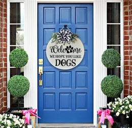 Party Decoration Wooden Welcome Door Direction Signs Hanger Wreath Front Decor Ornamental8764786