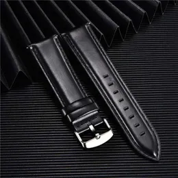 Watch Bands Quick Release Leather Straps 18mm 20mm 22mm bands Calfskin Smooth Bracelet for Smart Band H240504