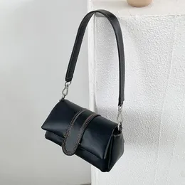 Axelväskor kvinnors väska 2024 Trend avancerad tote handväskor pu/denim högkvalitativ fast färg chic hobo enkel underarm